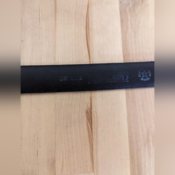 Men's Lands End Black Embossed Leather Belt 38 - Picture 3 of 7